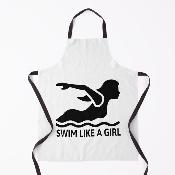 Item preview, Swim like a girl! Swim Fast Black And White designed and sold by PMCreative.