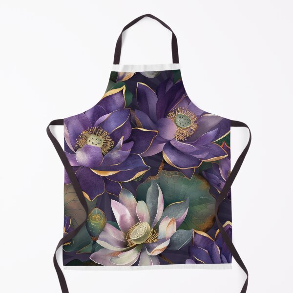 Item preview, Lotus flower pattern in violet, lilac, green and gold. designed and sold by Dream scape  of Lucy.