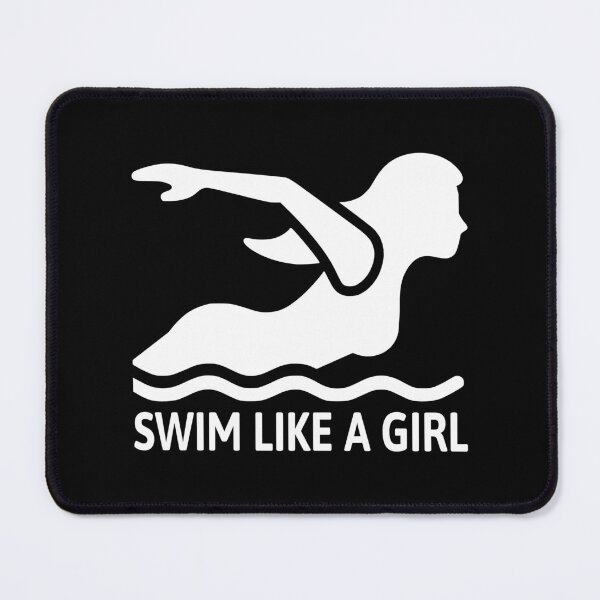 Item preview, Swim like a girl! Swim Fast White And Black designed and sold by PMCreative.