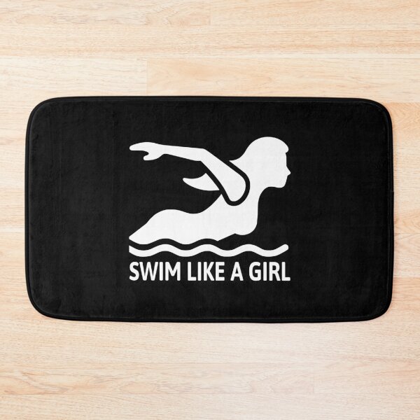 Item preview, Swim like a girl! Swim Fast White And Black designed and sold by PMCreative.