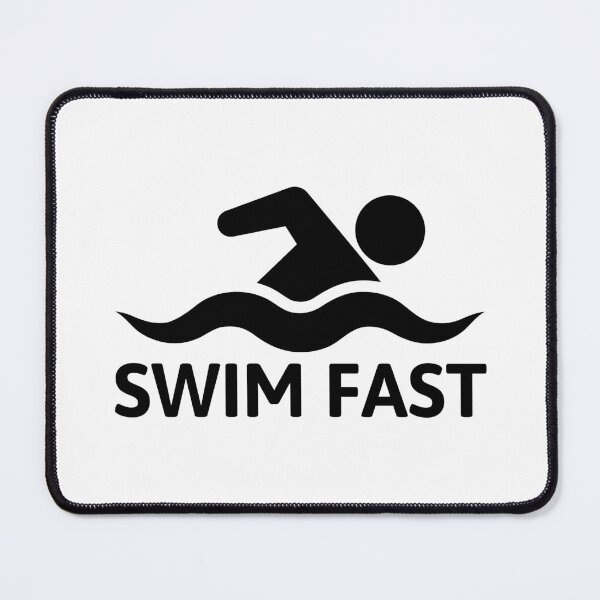 Item preview, Swim Fast! Black Swimmer Cartoon designed and sold by PMCreative.