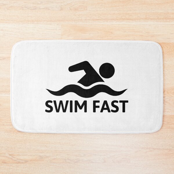 Item preview, Swim Fast! Black Swimmer Cartoon designed and sold by PMCreative.