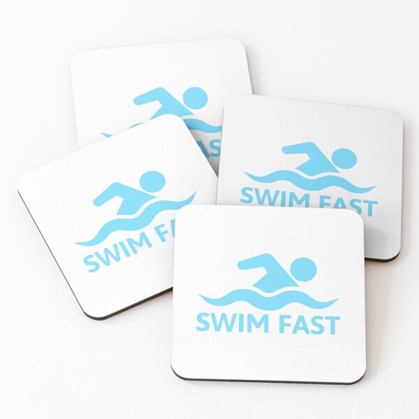 Item preview, Swim Fast! Blue Swimmer Cartoon designed and sold by PMCreative.
