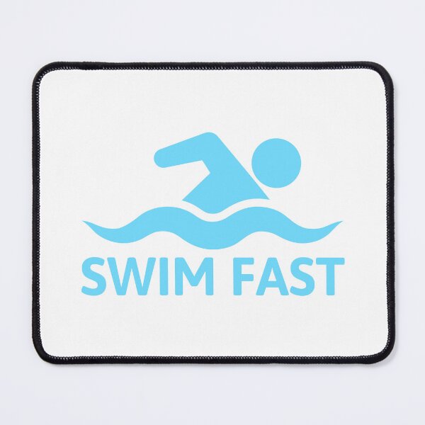 Item preview, Swim Fast! Blue Swimmer Cartoon designed and sold by PMCreative.