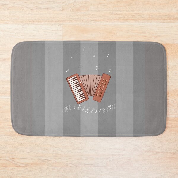 Item preview, An Accordion In Rose Colors On Gray Stripes designed and sold by BrightrDayMusicArt.