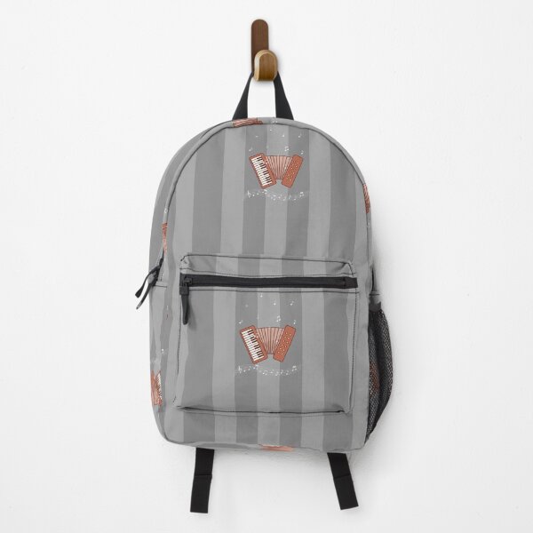 Item preview, An Accordion In Rose Colors On Gray Stripes designed and sold by BrightrDayMusicArt.