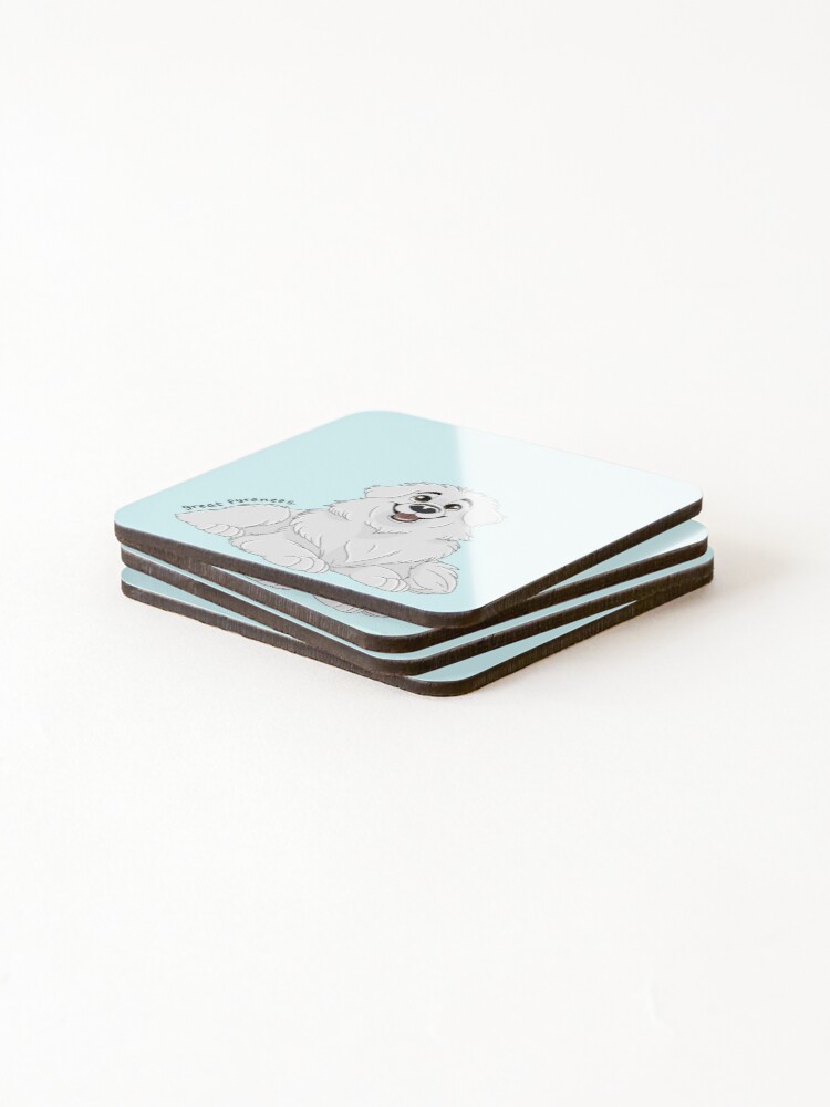 Thumbnail 4 of 5, Coasters (Set of 4), Great Pyrenees designed and sold by mrixondraws.
