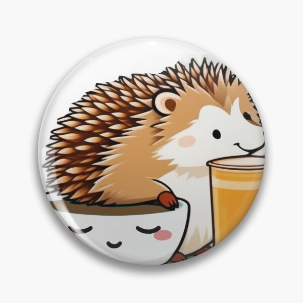 Item preview, Hedgehog with Coffee and Tea designed and sold by chookiebookie.