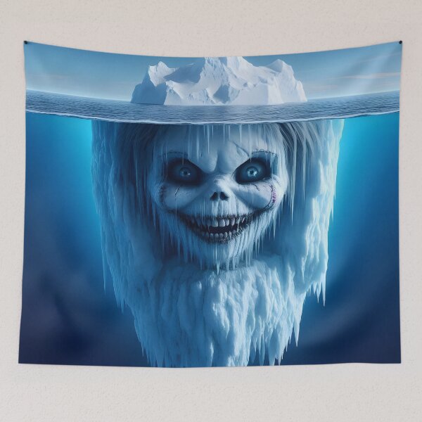 Item preview, Frozen Grin: The Haunted Puppet Iceberg designed and sold by AI-Only Creations.