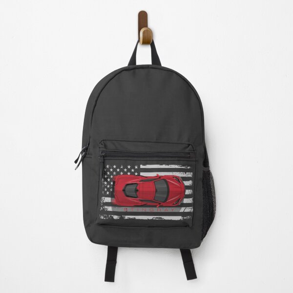 Item preview, Red Chevy Corvette C8 American Flag Illustration designed and sold by blackdogshop.