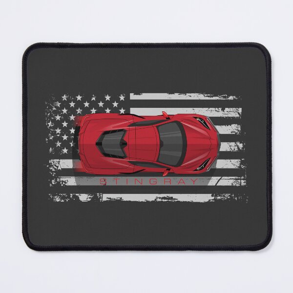 Item preview, Red Chevy Corvette C8 American Flag Illustration designed and sold by blackdogshop.