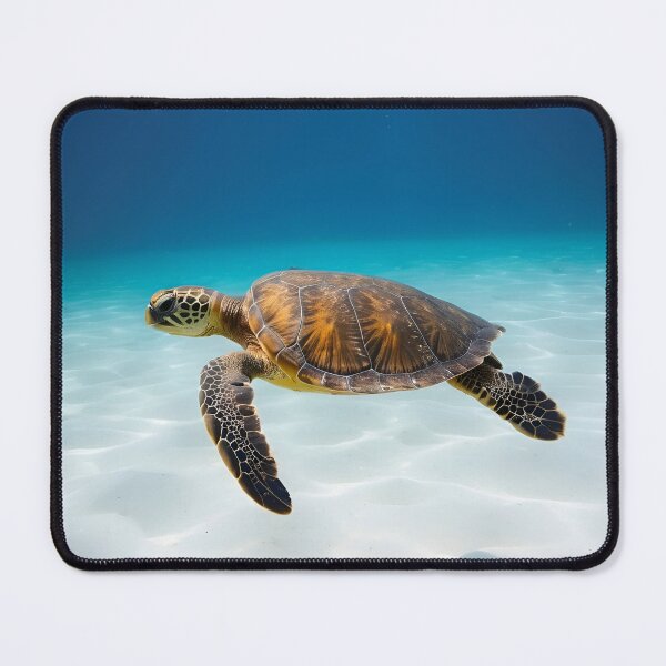 Item preview, Big sea turtle swims at the bottom of the sea. designed and sold by Andrey-Myagkov.