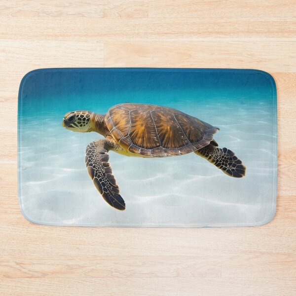 Item preview, Big sea turtle swims at the bottom of the sea. designed and sold by Andrey-Myagkov.