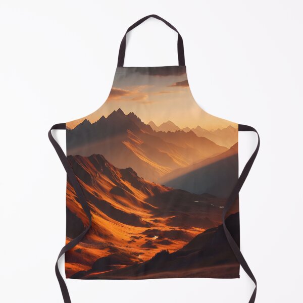 Item preview, Breathtaking mountain range in golden lights - a stunning addition to any space! designed and sold by PandaTShirtShop.