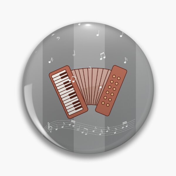 Item preview, An Accordion In Rose Colors On Gray Stripes designed and sold by BrightrDayMusicArt.