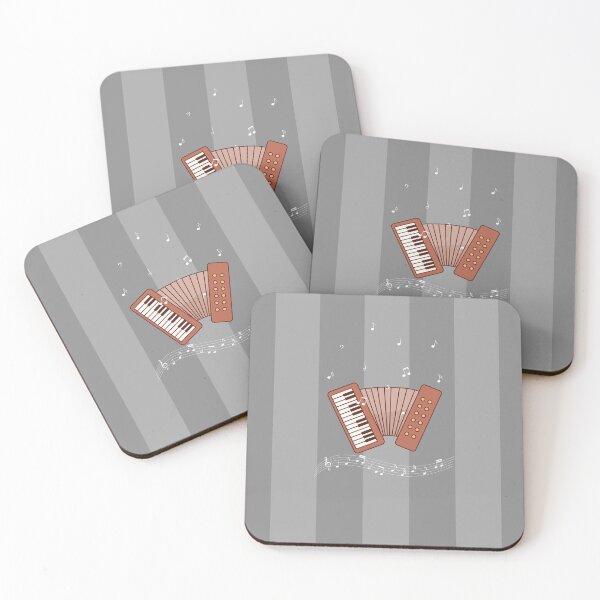 Item preview, An Accordion In Rose Colors On Gray Stripes designed and sold by BrightrDayMusicArt.