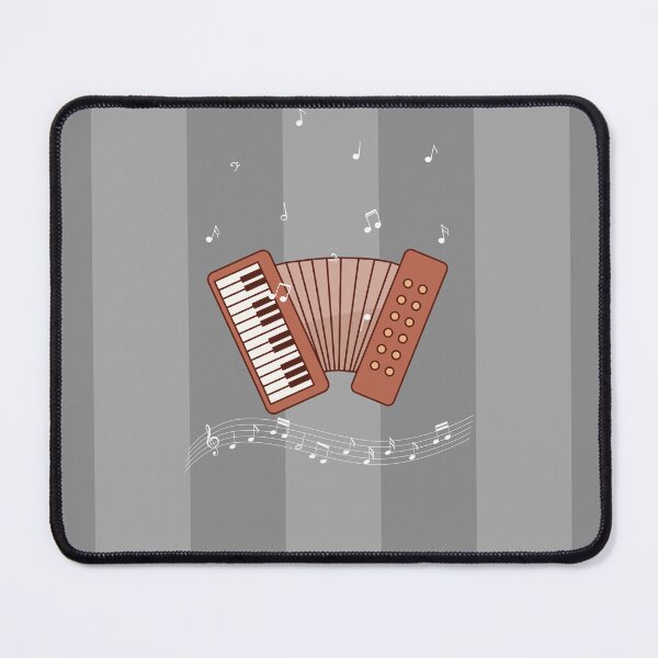 Item preview, An Accordion In Rose Colors On Gray Stripes designed and sold by BrightrDayMusicArt.