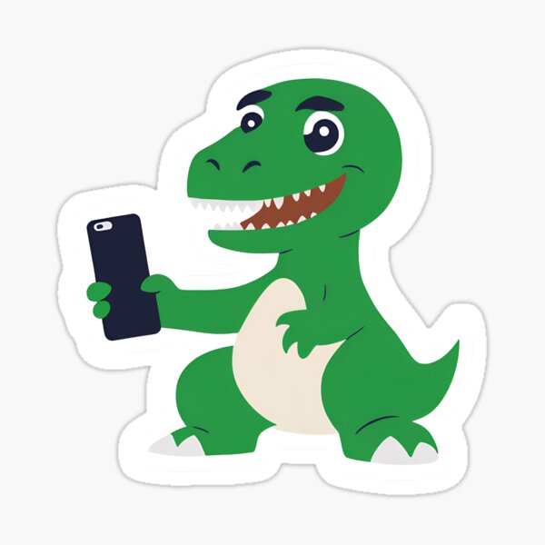 Item preview, Dinosaur taking a selfie on International Selfie Day designed and sold by teacherpeiyuan.