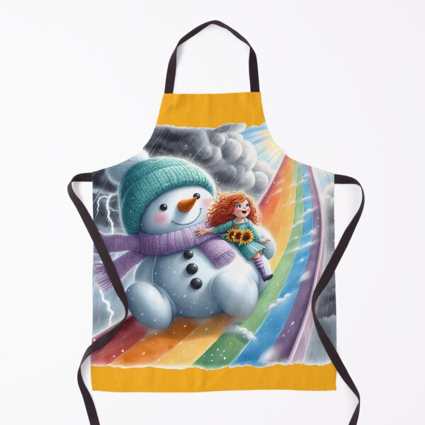 Item preview, Snowman and Girl slide down a Rainbow designed and sold by DreamyEscapism.