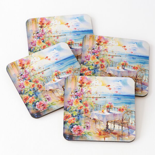 Item preview, Look at the Sea with an atmosphere of flowers in oil painting  designed and sold by PixelCraftDSG.