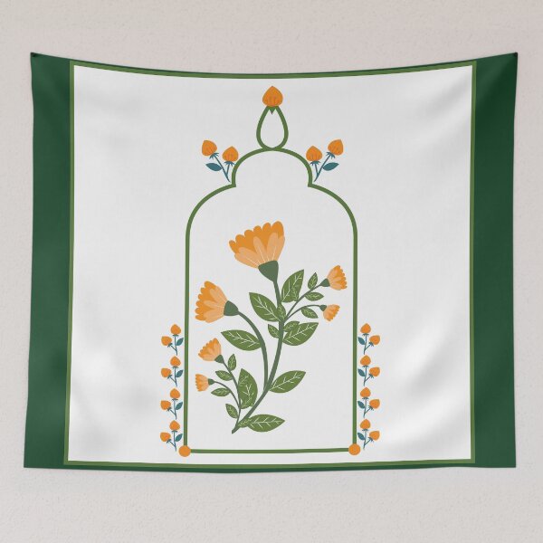 Item preview, Mughal Floral Tile print designed and sold by ddesignnstudio.