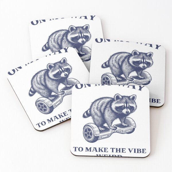 Item preview, On My Way To Make The Vibe Weird Funny Raccoon On A Hoverboard designed and sold by BelkaMed.