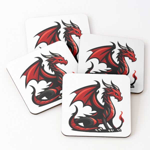 Item preview, Red and black dragon strong power pose designed and sold by DudzDesignz.