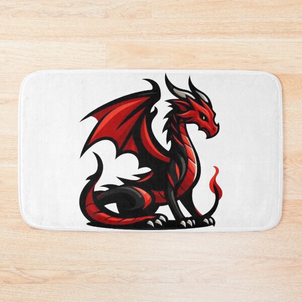 Item preview, Red and black dragon strong power pose designed and sold by DudzDesignz.