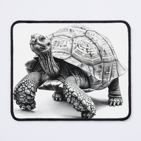 Item preview, Black and White Tortoise Pencil Drawing designed and sold by Pencil-Art.
