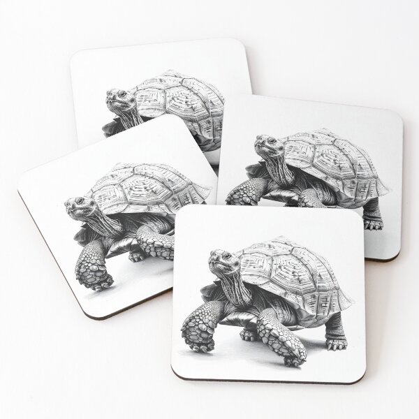 Item preview, Black and White Tortoise Pencil Drawing designed and sold by Pencil-Art.
