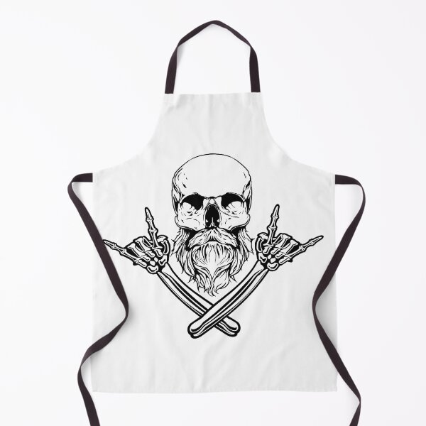 Item preview, Bearded Skull and Rock Hands Black Outline designed and sold by MizMartini.