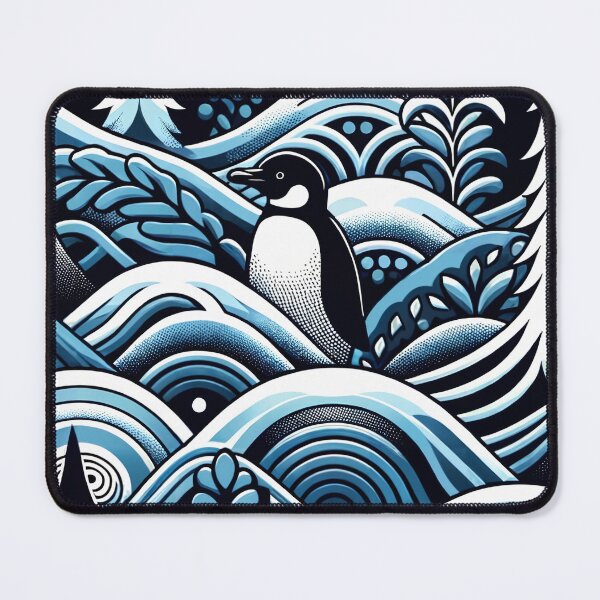Item preview, Midnight Blue Winter Forest With Cute Lone Penguin designed and sold by PenguinForests.