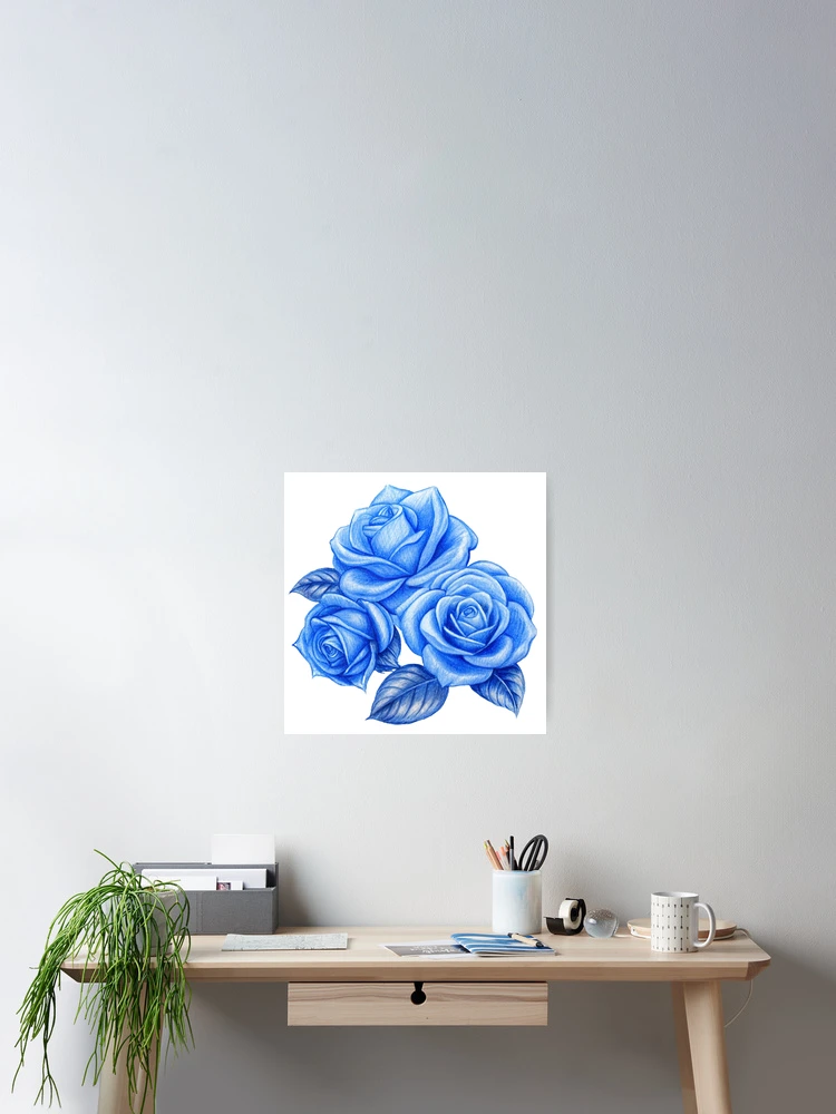 Thumbnail 2 of 3, Poster, Blue Roses designed and sold by GraphicsClub.