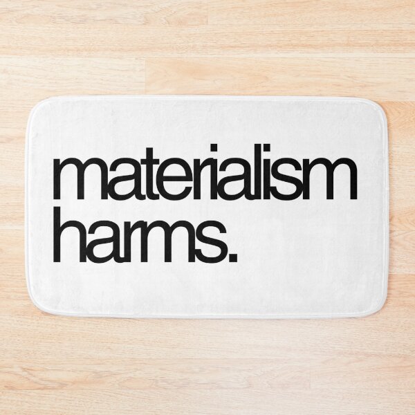 Item preview, MATERIALISM HARMS: anti-materialist sticker t-shirt design designed and sold by Starving  Artist.