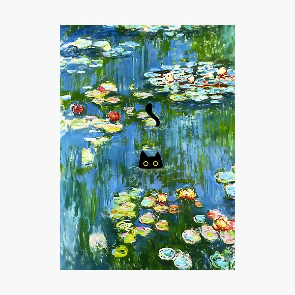 Item preview, Cat Print Monet Waterlily designed and sold by AgevTor.