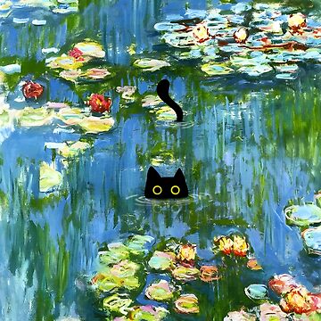 Aperçu de l'œuvre Chat imprimé Monet nénuphar de AgevTor