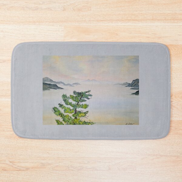 Item preview, Meditative seascape with pine and mountains designed and sold by margikunst.