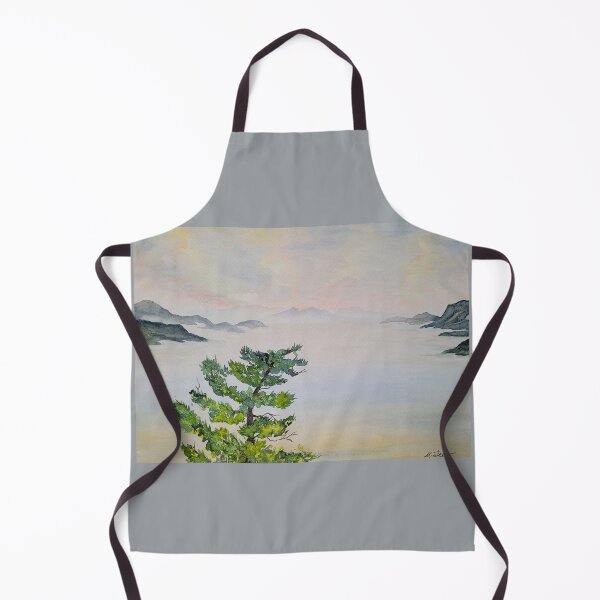Item preview, Meditative seascape with pine and mountains designed and sold by margikunst.