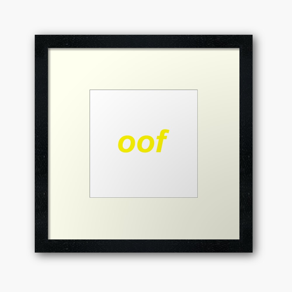 Oof Roblox Death Sound Meme Framed Art Print By Cooki E Redbubble - oof roblox death sound meme zipper pouch by general pluto