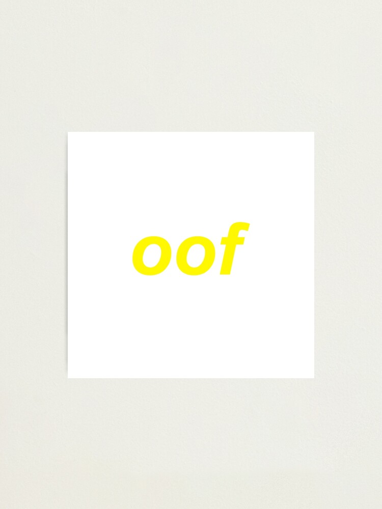 Oof Roblox Death Sound Meme Photographic Print By Cooki E Redbubble - noob oof sound roblox