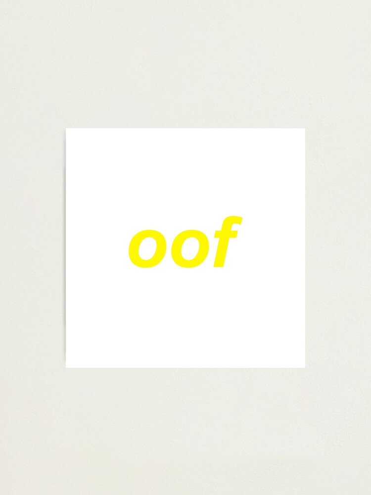 Oof Roblox Death Sound Meme Photographic Print By Cooki E Redbubble - oof death sound roblox noob