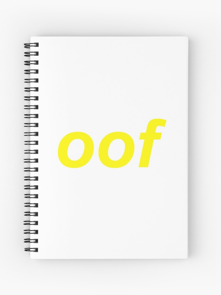 Oof Roblox Death Sound Meme Spiral Notebook By Cooki E Redbubble - death note book roblox