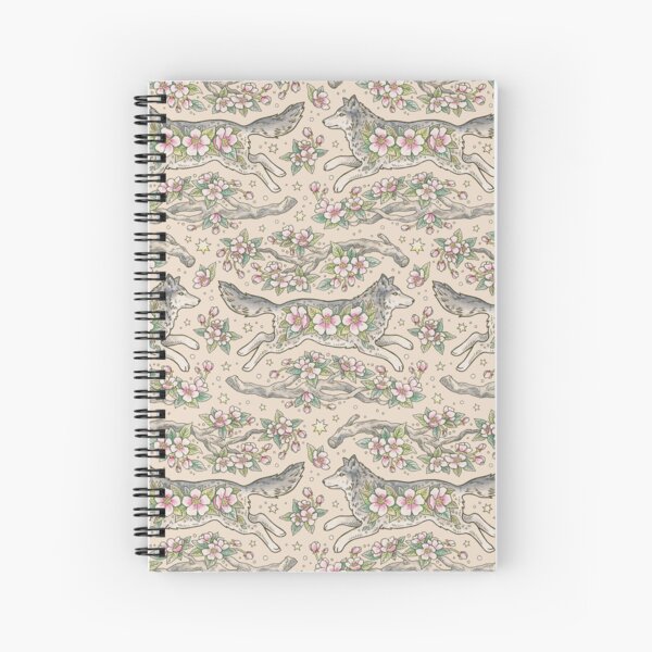 Item preview, Wolf & Wild Apple Blossoms | Botanical Animal Art designed and sold by OMEGAFAUNA.