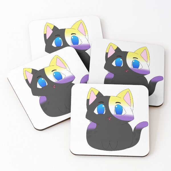 Item preview, Non-Binary Pride Kitty designed and sold by AWCCreations.