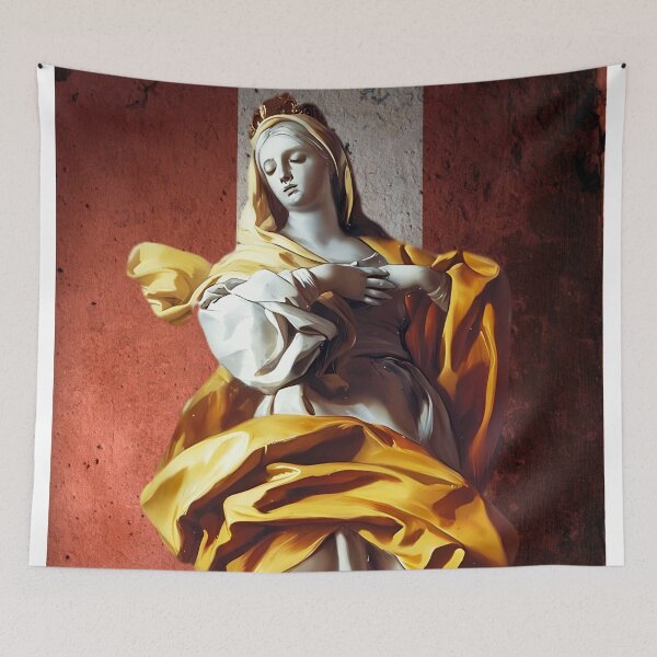 Item preview, Immaculate Conception with the Austrian flag in the background designed and sold by Crux Fidelis.