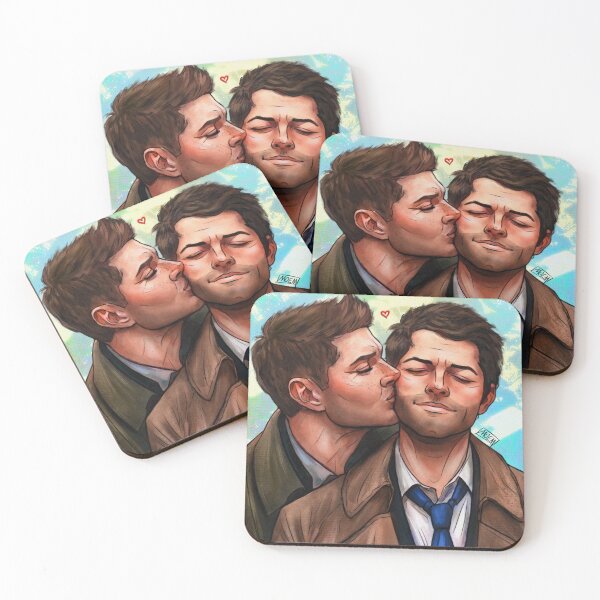 Item preview, Destiel kiss on the cheek designed and sold by M-O-E-M.