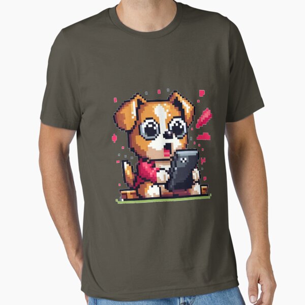 Item preview, Corgi on Mobile Phone Pixelart designed and sold by SilverLook48.