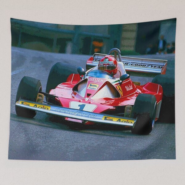 Item preview, Niki Lauda racing his 1976 F1 312T2 racecar abstract designed and sold by Rodissimus1984.