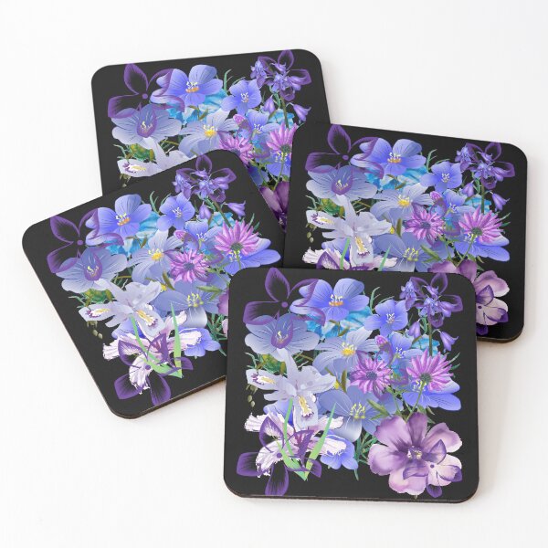 Item preview, Beautiful garden flowers turquoise designed and sold by MargoMalej.