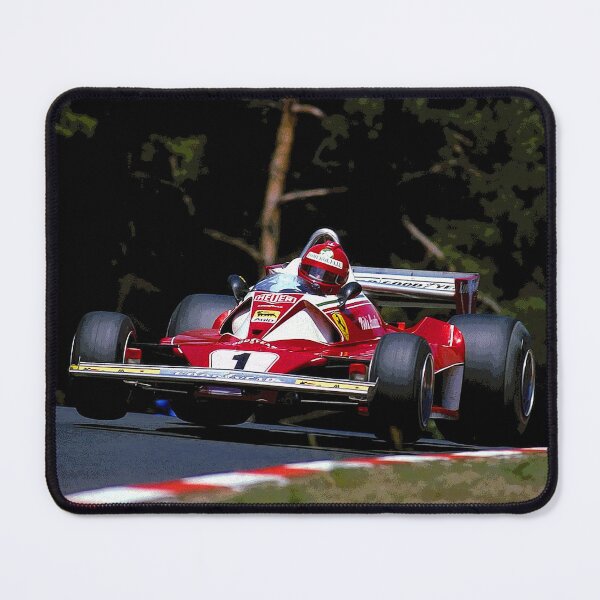 Item preview, Niki Lauda racing his 1976 F1 312T2 racecar in the German Grand Prix on the Nurburgring abstract designed and sold by Rodissimus1984.
